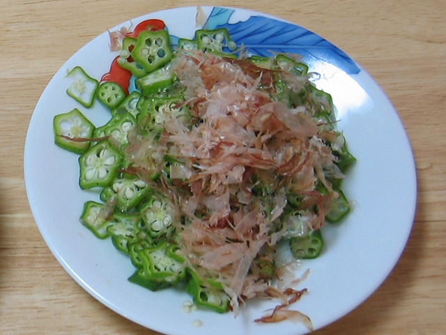 単身赴任の料理　オクラ