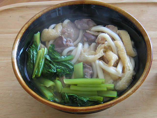 単身赴任の料理　砂肝うどん